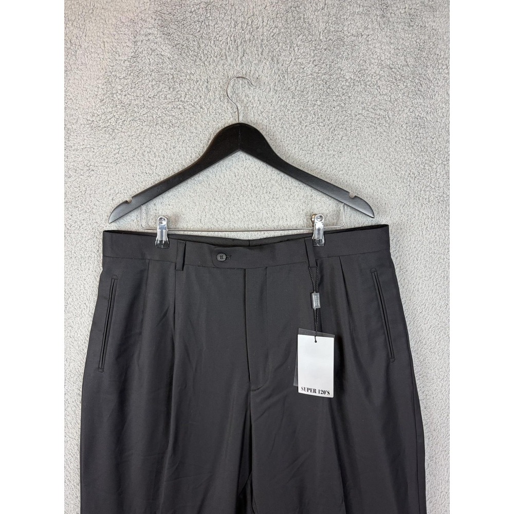 Mantoni Dress Pants Mens 38x35 Black Wool Super 120s Made In Italy Formal New